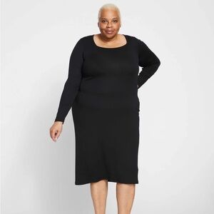 NWT Universal Standard Foundation Long Sleeve Square Neck Dress